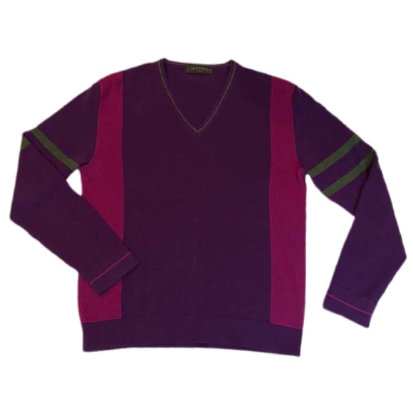 Men Etro Purple Sweater Size XL - Picture 1 of 5